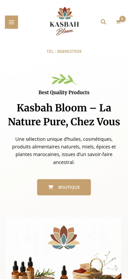 Aperçu du site Kasbah Bloom sur mobile