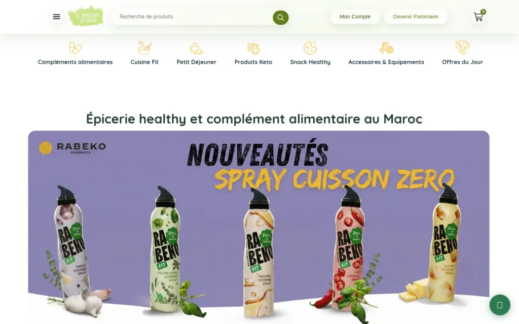 Aperçu du site Le Healthy Store sur ordinateur