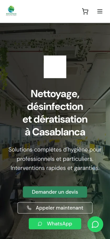 Aperçu du site NovaPace sur mobile