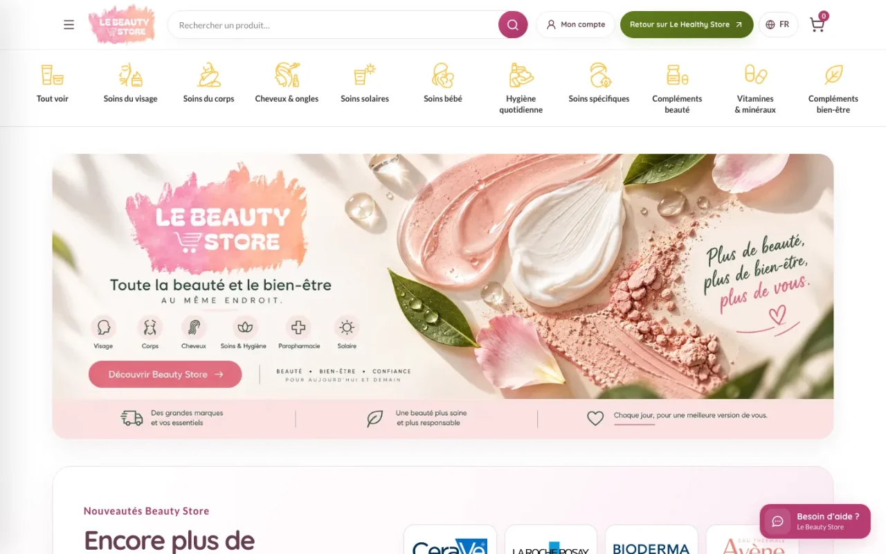 Aperçu du site Le Beauty Store sur ordinateur