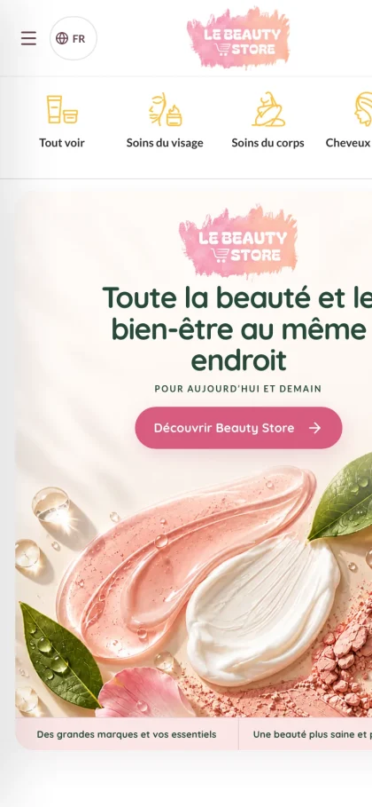Aperçu du site Le Beauty Store sur mobile