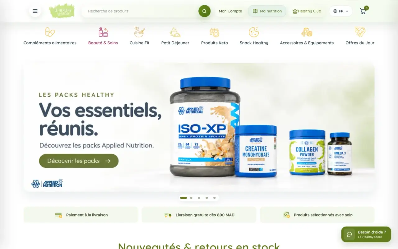 معاينة موقع Le Healthy Store على الحاسوب